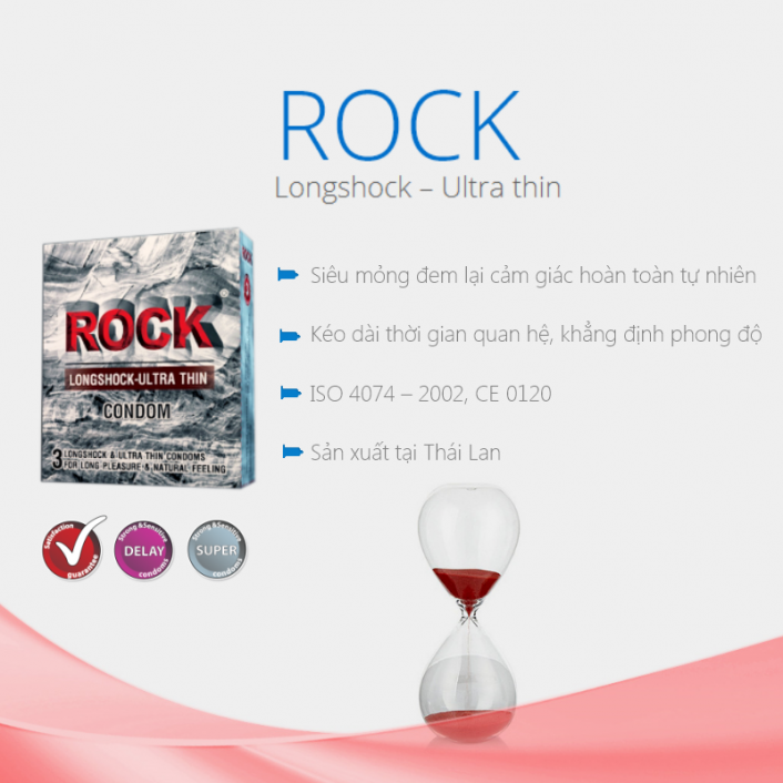 Bao cao su Rock Longshock - Ultra thin kéo dài thời gian và siêu mỏng