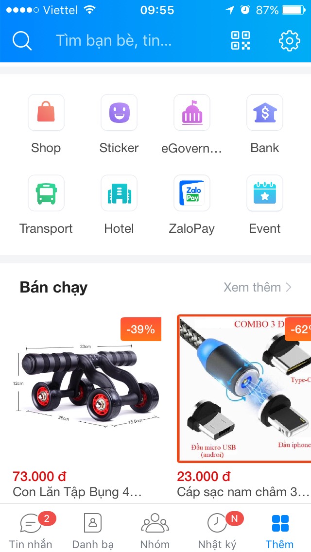 Ấn vào mục thêm ở dưới cuối hình