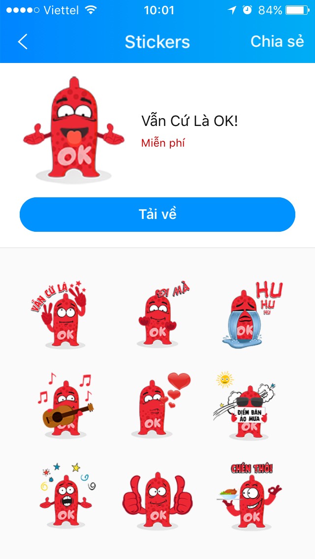 Sticker OK trên Zalo
