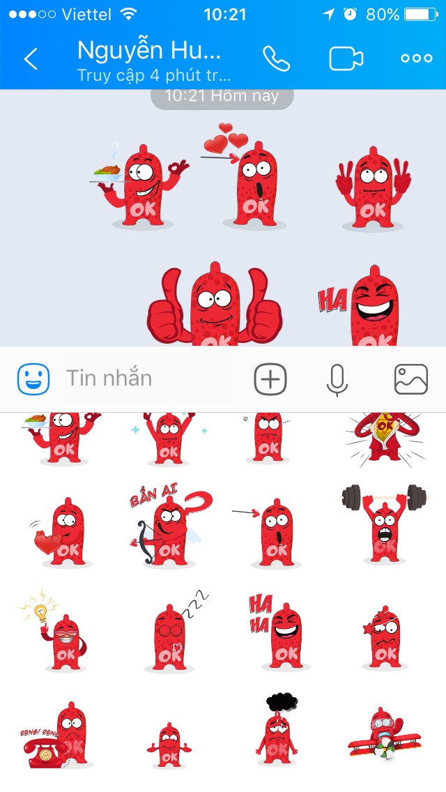 Sử dụng Sticker OK trên Zalo thật thú vị